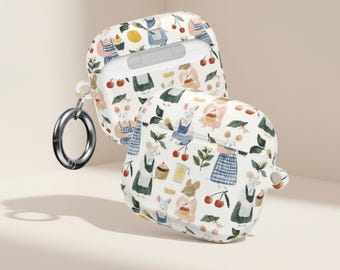 Baking Mice Airpod Case, Cottagecore Earbud Cover, Watercolor Animal Tech, PC Shell