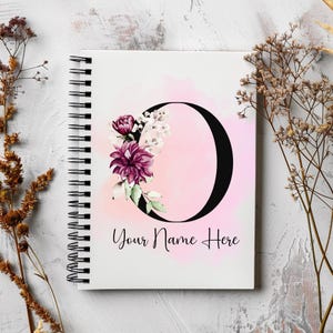 Letra O personalizada con nombre del alfabeto, cuaderno espiral, diario, viajes, kawaii, notas de oficina, composición, planificador, regalo personalizado