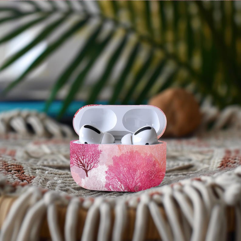 Pink Coral AirPod Case, Mermaid Ocean Earbud Cover, Underwater Tech ...