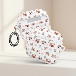 Funda para AirPods con emoticono de gato, funda para auriculares con diseño de gatito kawaii, accesorio tecnológico de anime y mascotas, carcasa de PC