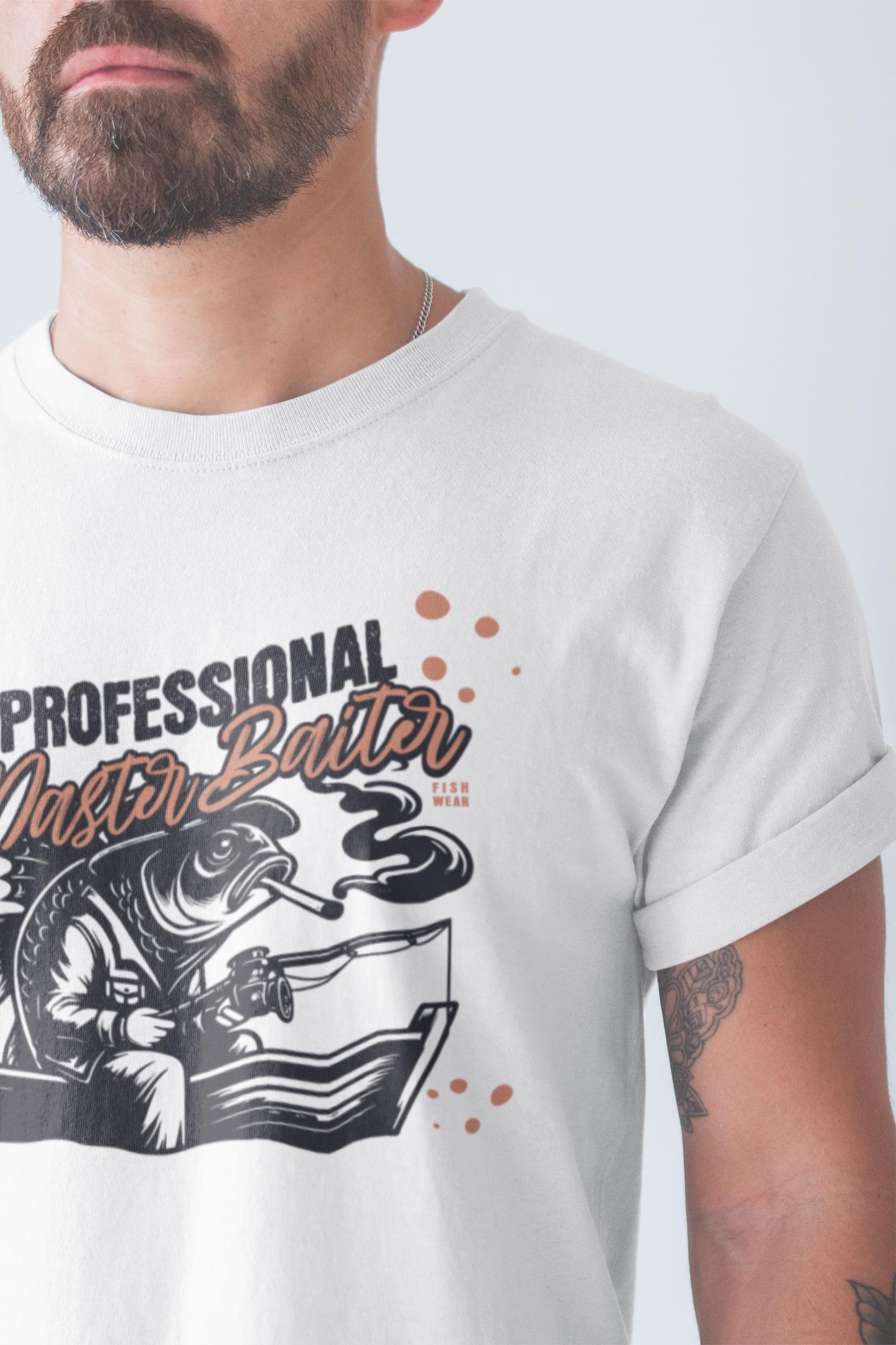 Maglietta Pesca Umoristica Master Baiter Per Papà – Stile Vintage, Cotone