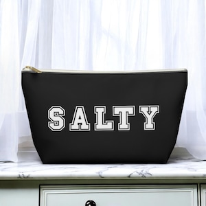 Salty Funny Pouch Gift For Her, Minimalist Pouch Design, Funny Makeup Bag, Cute Travel Organizer, Funny Gift For Friends, Small Cosmetic Bag