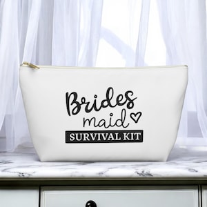 Bridesmaid Survival Kit Accessory Pouch, Bridesmaid Gift Bag for Essentials, Wedding Party Makeup Organizer, Bridal Party Cosmetic Pouch