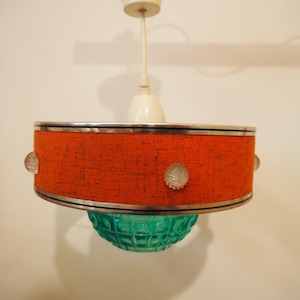 Vintage UFO pendant lamp, Space Age lighting, 1960s