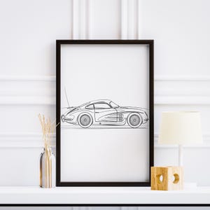 Elegant Car Line Art Vehicle Illustration Simple Modern Design Sketch Artwork Wall Art for Home Decor Perfect Gift for Car Enthusiasts