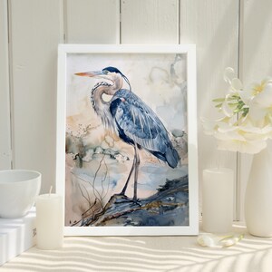 Great Blue Heron Bird Print of Audubon Bird of America Nature-Inspired Artwork Gift for Bird Lover Nature Art for Home Decor
