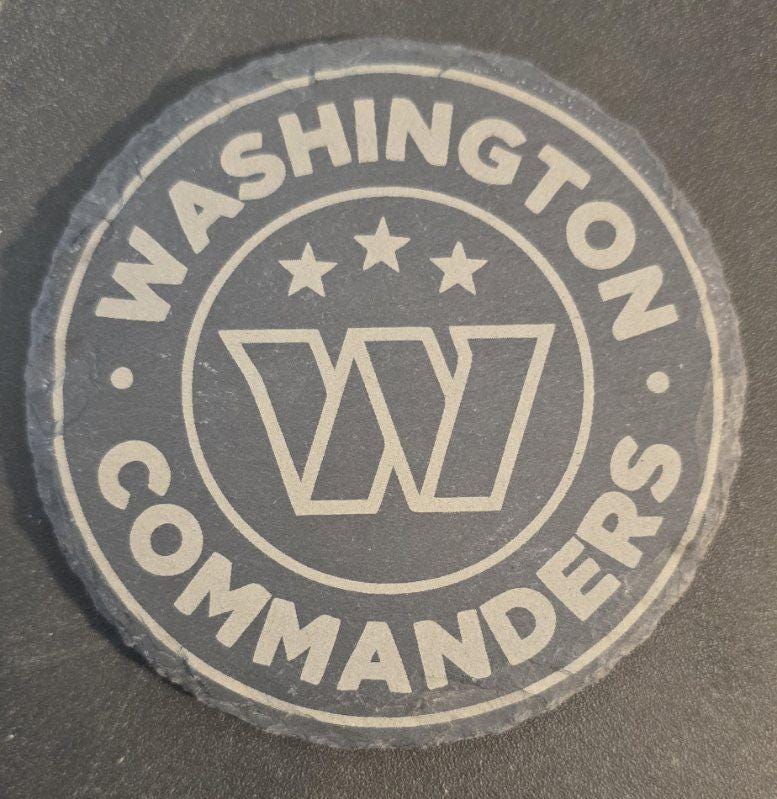 4" Custom Slate Coaster - Lasered Engraved - NFL Washington Commanders