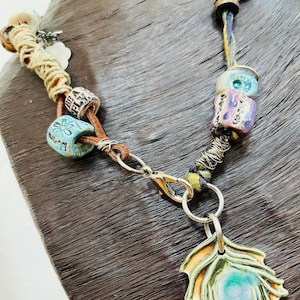 Backcountry Boho Chic - Artisan Ceramic Necklace - OOAK