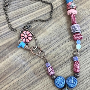 Lakeside Periwinkle Artisan Ceramic Necklace - OOAK