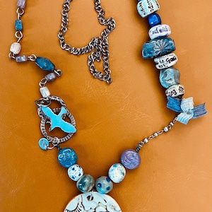 Soaring Softly - Artisan Ceramic Necklace - OOAK