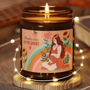 Smells Like I&#39;m Pregnant | Scented Soy Candle (Brown Glass Jar)