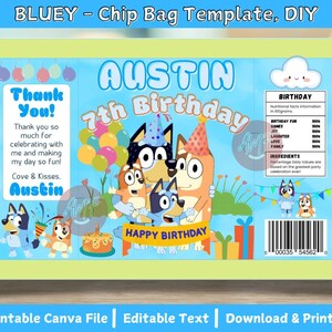 Bluey 12ct Party Gift Bags - Multicolor Birthday Supplies For Kids