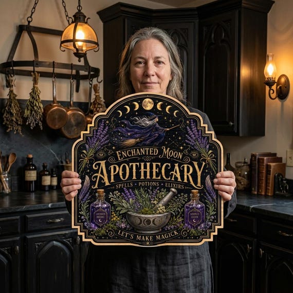 Personalized Witch Wood or Metal Sign, Custom Name Gothic Wall Art, Magic Themed Decor, Witch Lover Gift, Dark Fantasy Plaque