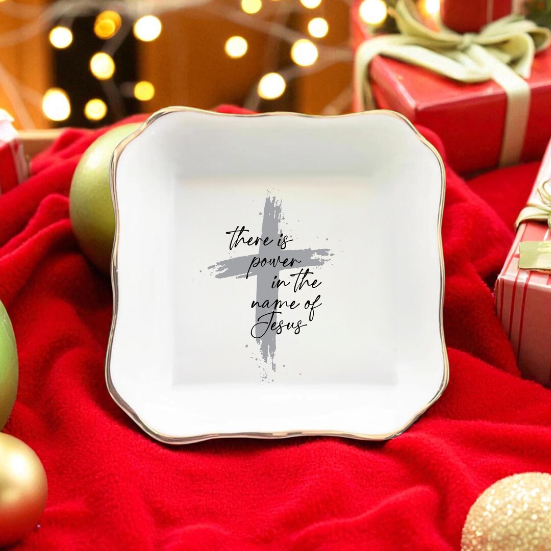 There is Power in the Name of Jesus Ring Dish, Christian Jewelry Holder ...