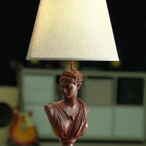 Helen Bust Table Lamp | Handmade Greek Goddess Sculpture Light | Vintage Home & Office Decor | Antique Aesthetic Desk Lamp