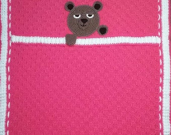 SALE Pattern Nap Time Bear Baby Blanket Crochet Pattern PDF free shipping