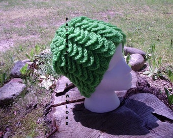 PATTERN: Feather Crocodile Hat Pattern,crochet, free shipping, PDF, pattern by Kelly Taylor