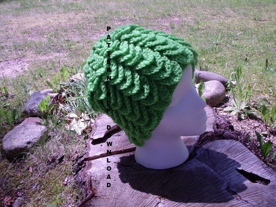 PATTERN: Feather Crocodile Hat Pattern,crochet, free shipping, PDF, pattern by Kelly Taylor