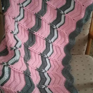 Crochet Blanket PATTERN Chevron Blanket crochet pattern Easy USA terms, Crochet Cable Loop Chevron Afghan Blanket, Ripple baby blanket, PDF