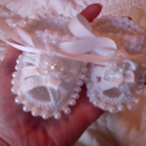 Sale Custom, Crocheted Beaded Baby Booties Sandals for Baby Girl, custom orders, photo prop image 5