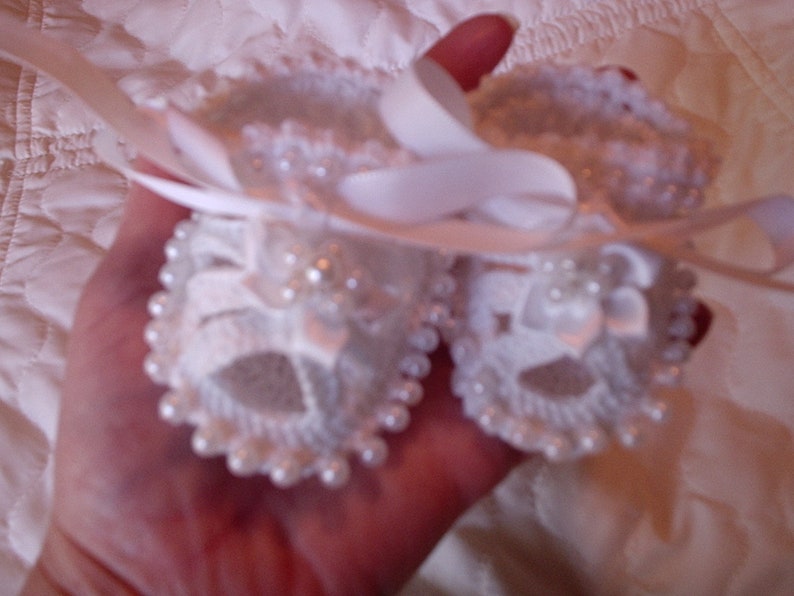 Sale Custom, Crocheted Beaded Baby Booties Sandals for Baby Girl, custom orders, photo prop image 5