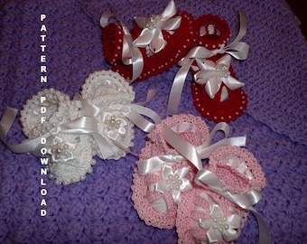0-12 months 2 Patterns Beaded Baby Shoes Booties Sandal crochet patterns USA terms free download