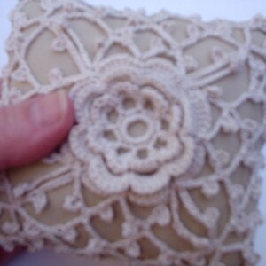 Pattern Crochet Wedding Lace Ring Bearer Pillow pin cushion Pillow image 4