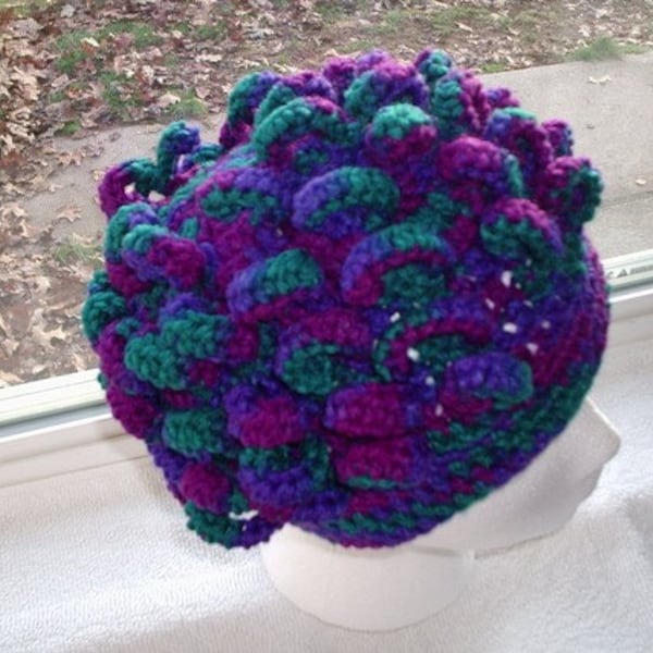 Crochet PATTERN: Curl crochet Hat Crochet Pattern PDF, Free shipping pattern by Kelly Taylor