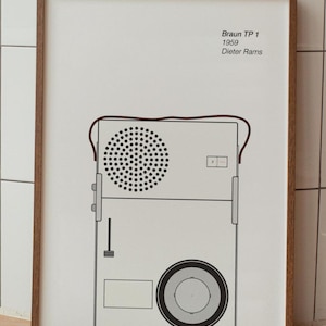 Iconic Braun TP 1 Digital Illustration Dieter Rams Bauhaus Poster