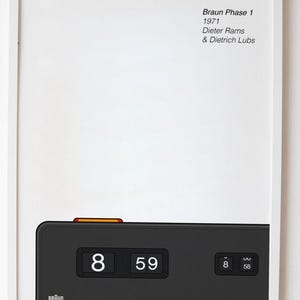 Braun Phase 1 Alarm Clock Illustration Dieter Rams Bauhaus Poster