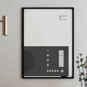 Iconic Braun RT20 Radio 1961 Illustration Dieter Rams Bauhaus Poster