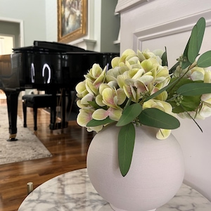 Faux Real Feel Hydrangea and Eucalyptus Arrangement