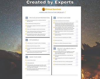 Hurricane Evacuation Checklist - Fully Interactive and Editable.