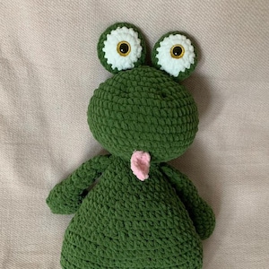 Cute frog. Handmade plush toy, amigurumi toy. A good gift for kids and adults.