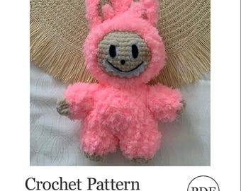 Patrón Labubu Crochet, Muñeco Amigurumi (Patrón PDF)