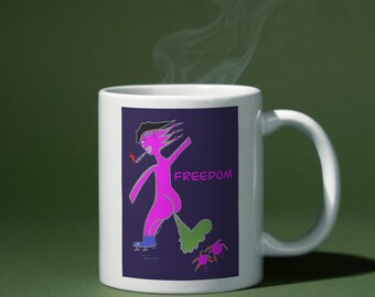 Freedom Fart Guy Coffee Mug, Funny Gifts, Gifts for friends, Weed humor Coffe Mugs, Ceramic fun coffe mug, Holiday gift ideas, Hilarious mug