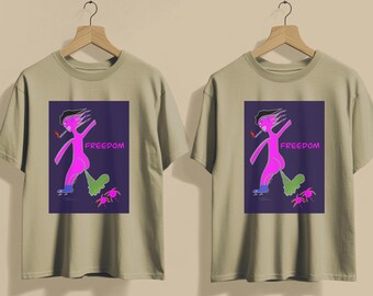 Freedom Fart Guy,  Weed Humor T-Shirt. Trademarked Design. Fun Custom Tshirt. Perfect for 420 Lovers. Tshirt gifts for him. Sarcastic Gifts.