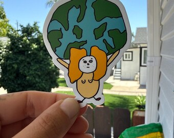 I feel so heavy, Fun hand drawn sticker, Sticker gift, Holiday gift ideas, Waterproof Vinyl , Unique fun stickers