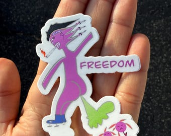 Freedom Fart Guy sticker, Fun fart sticker, Sticker gift, Holiday gift ideas, Hilarious sticker, Unique fun stickers