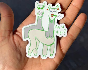 Fridge Magnet, Are you high llama green magnet, Fun fridge magnet, home accessories, weed humor, 420weed art, fun art, souvenir,
