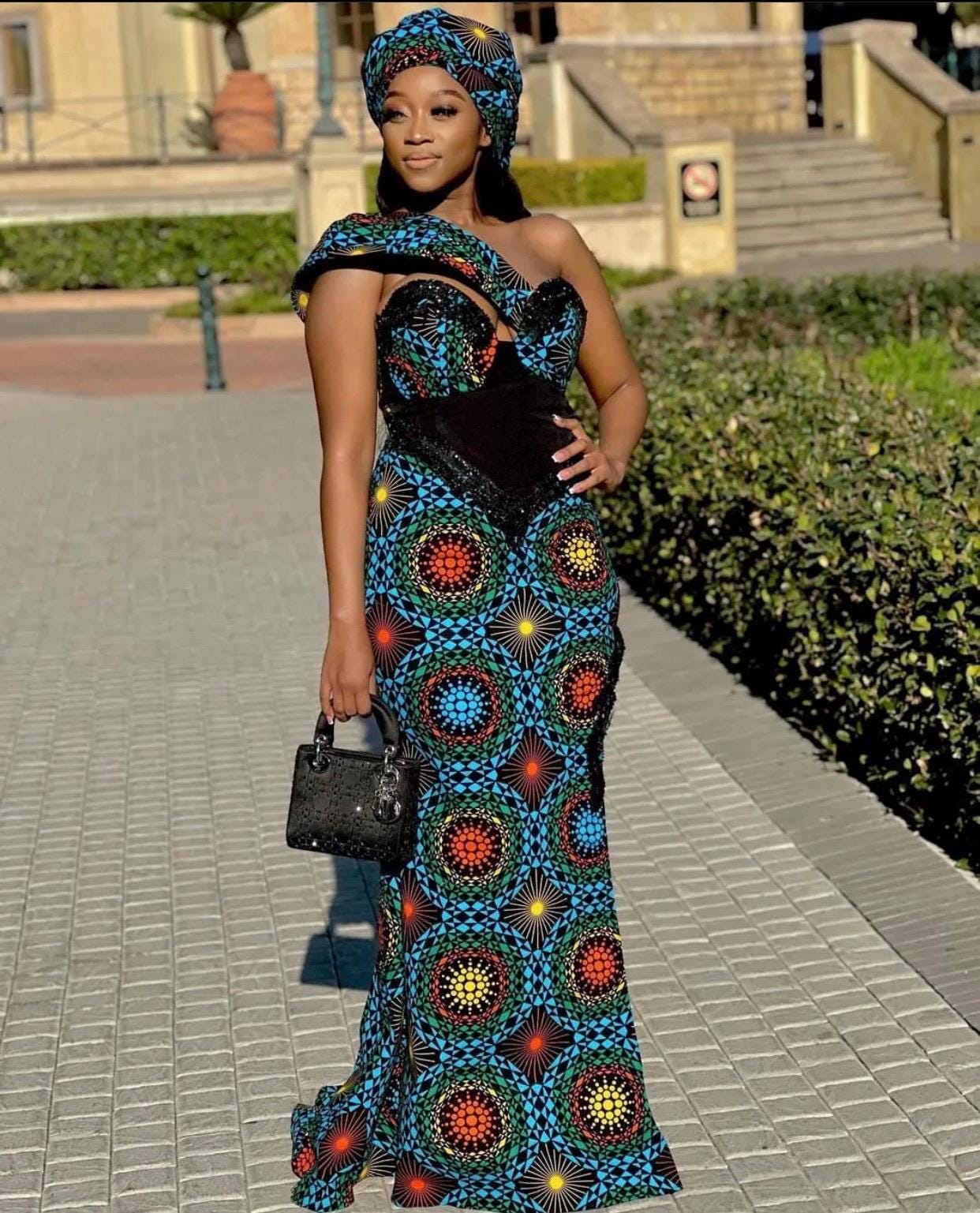 Black Ankara Dress Etsy UK