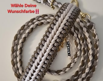Collare e guinzaglio per cani in paracord, disponibili in set o singolarmente, con finiture dorate/colori personalizzati disponibili/Personalizzabile/Aurora Gold