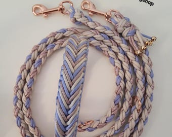 Paracord dog collar and leash set or sold individually / Custom colors available / Personalizable / Classic Elegance