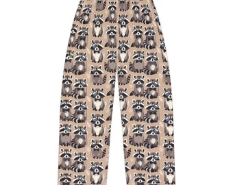 Pantaloni del pigiama Monocle Raccoon / Pantaloni da salotto con animali stravaganti
