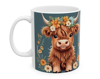 Highland Kuh Kaffeebecher, Bauernhaus Küche Dekor