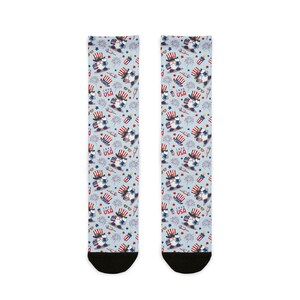Patriotic Gnomes Crew Socks - USA Style, Fun Sock Gift, 4th of July Accessories, Unique Fashion Statement, Summer Holiday Wear