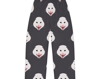 Pyjamasbyxor med skrikande opossumansikte | Heltäckande djurmönster