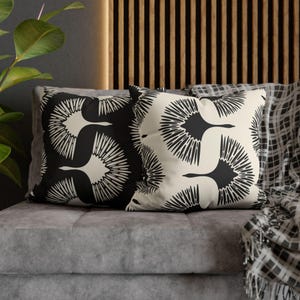 Geometric Faux Suede Pillowcase: Modern Black and White Decor