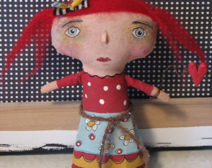 Hand Painted Art Dollred Hot...with Heart SALE 50 OFF Etsy