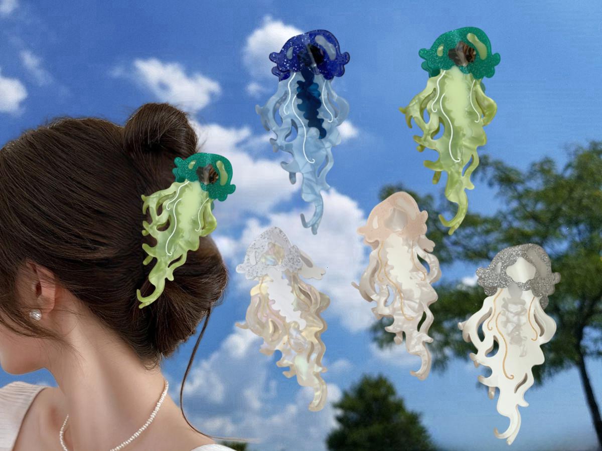 【関税＆送料込み】Versace Jellyfish Satin Hair Clip Access Jellyfish Hair Clip - Etsy